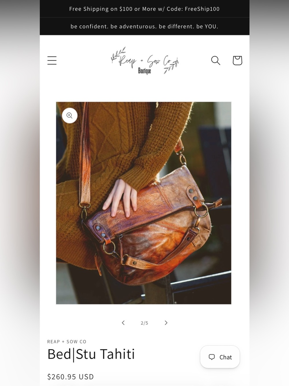 BED|STÜ Tahiti Leather Foldover Crossbody Bag Cognac Brown